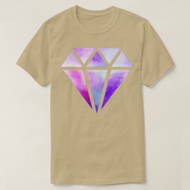 Diamond Watercolour on Black T-Shirt (Design Front)