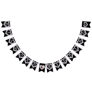 Diamond wedding 60th anniversary photo black bunting 