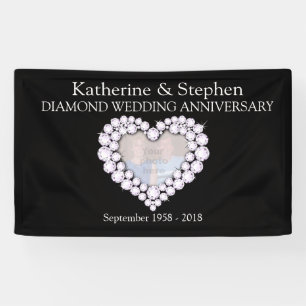 Diamond Wedding anniversary black banner