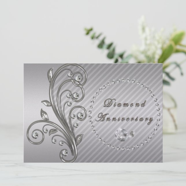 Diamond Wedding Anniversary Invitation (Standing Front)