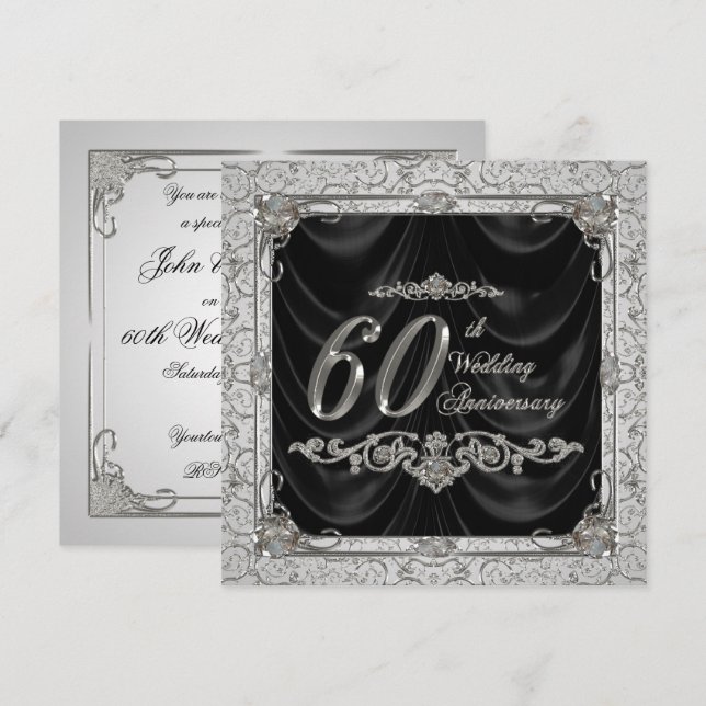 Diamond Wedding Anniversary Invitation (Front/Back)