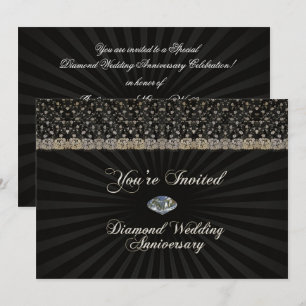 Diamond Wedding Anniversary Invitation Card