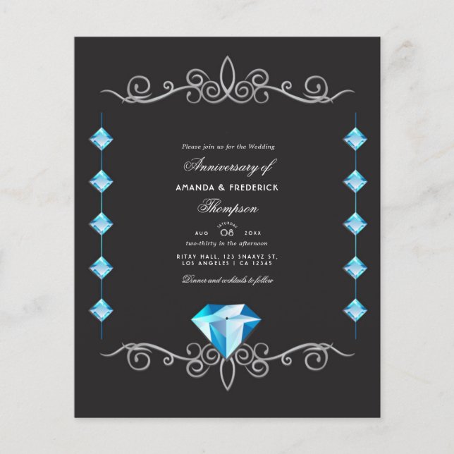 Diamond Wedding Anniversary Invitation Flyer (Front)