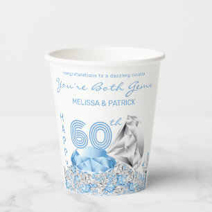 Diamond Wedding Anniversary Paper Cups