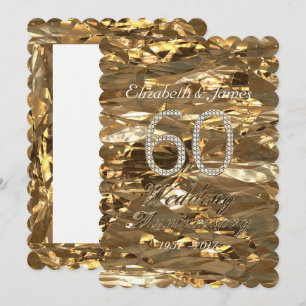 Diamond Wedding Anniversary Party Gold Elegant Invitation