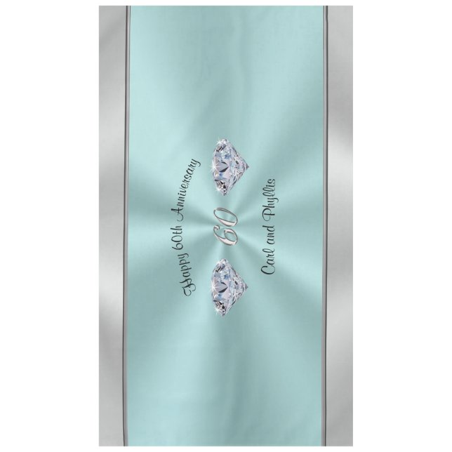 Diamond Wedding Anniversary Table Decorations Tablecloth (Front)