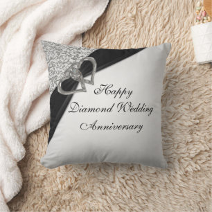 Diamond Wedding Anniversary Throw Pillow