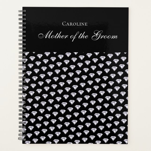 Diamond Wedding Bridal Party Mother of the Groom Planner (Front)