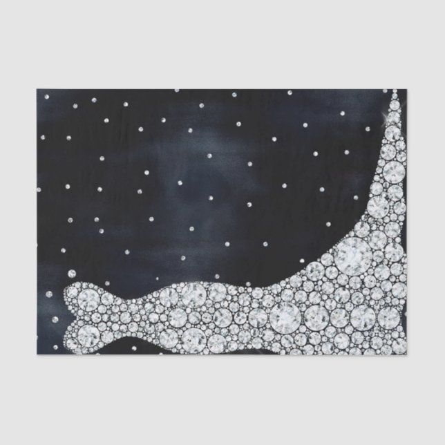 Diamond Wedding Dress Modern Blue Bridal Shower Tissue Paper (Front)