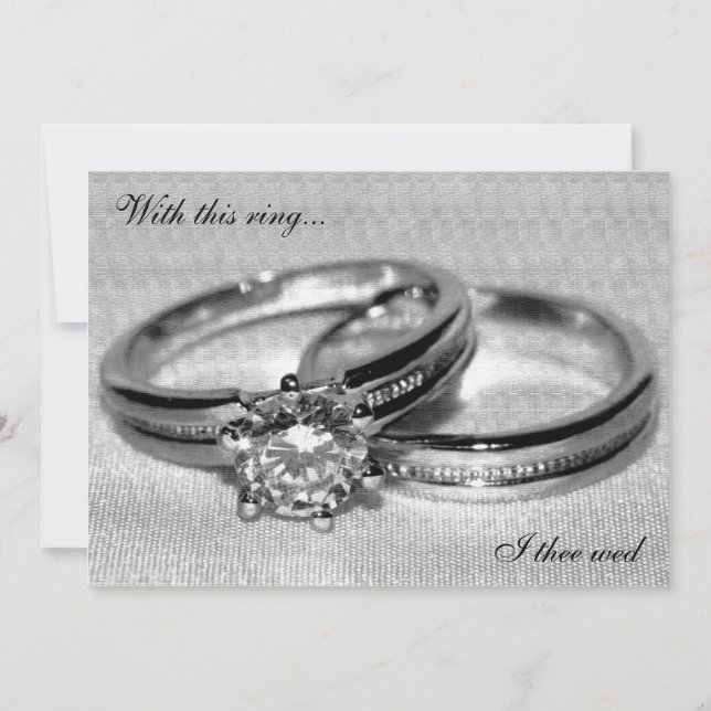 Diamond Wedding Ring Set Marriage Invitation (Front)