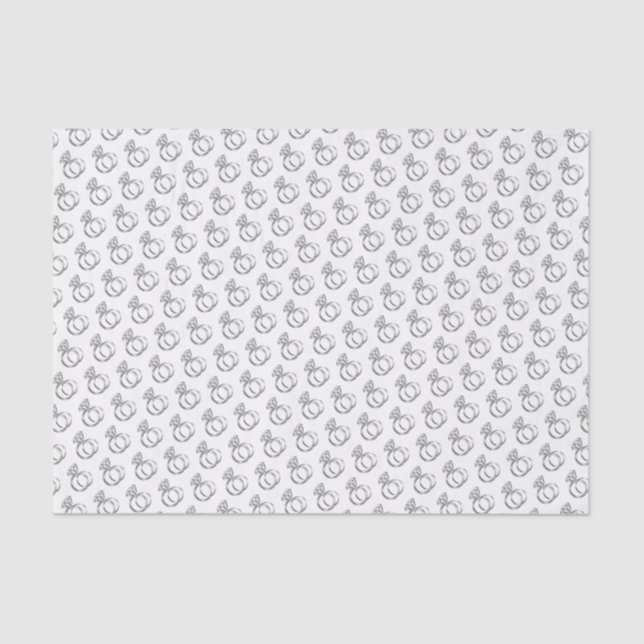 Diamond Wedding Ring Set Pattern Design Tissue Paper (Front)