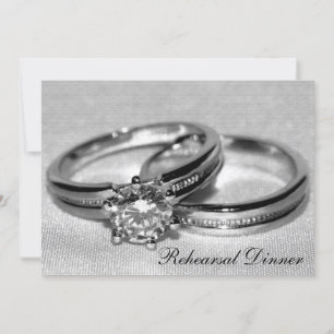 Diamond Wedding Ring Set Rehearsal Dinner Invitation