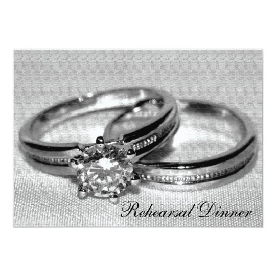 Diamond Wedding Ring Set Rehearsal Dinner Invite