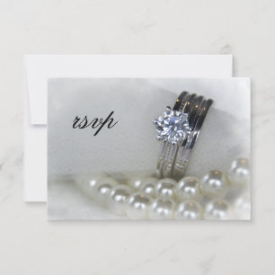 Diamond Wedding Rings and Pearls RSVP Response