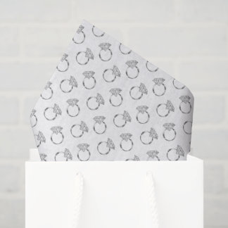 Diamond Wedding Rings Silver Pattern Tissue Paper