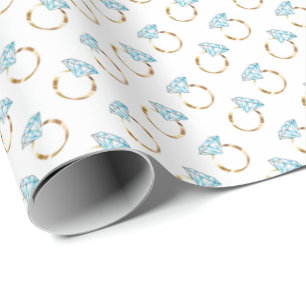Diamond Wedding Rings Wrapping Paper
