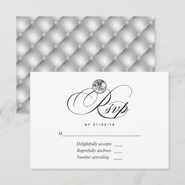 Diamond Wedding RSVP Card (Front/Back)
