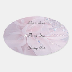 Diamond Wedding Thank You Oval Sticker