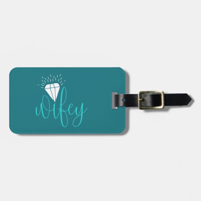 Diamond Wifey Luggage Tag (Front Horizontal)