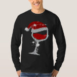 Diamond Wine Glasses Santa Hat Christmas T-Shirt<br><div class="desc">Diamond Wine Glasses Santa Hat Christmas</div>