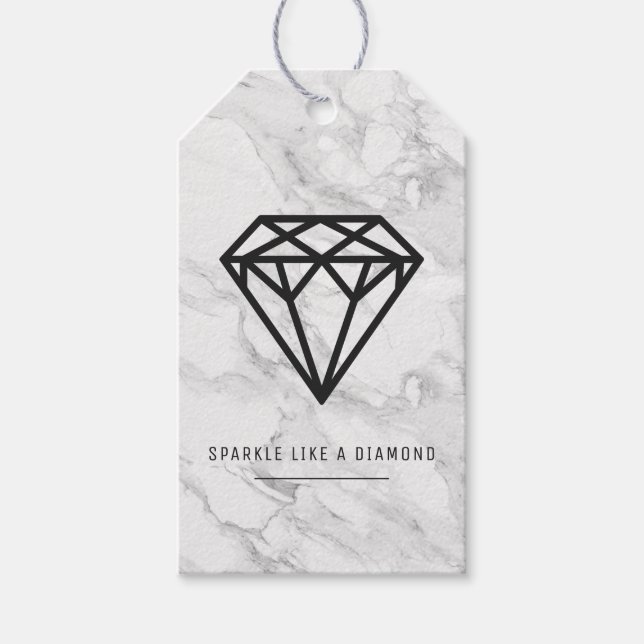 Diamond with Marble Gift Tags (Front)