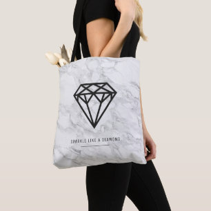 Diamond with Marble Tote Bag