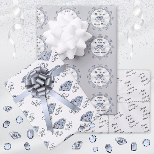 Diamond Wrapping Paper. Any YEAR or OCCASION Paper Sheet (Creator Uploaded)