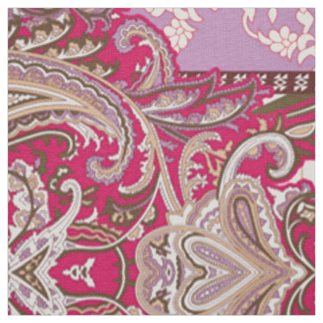 Diamond Zigzag Textile | Lavender Paisley Print Fabric (Swatch)