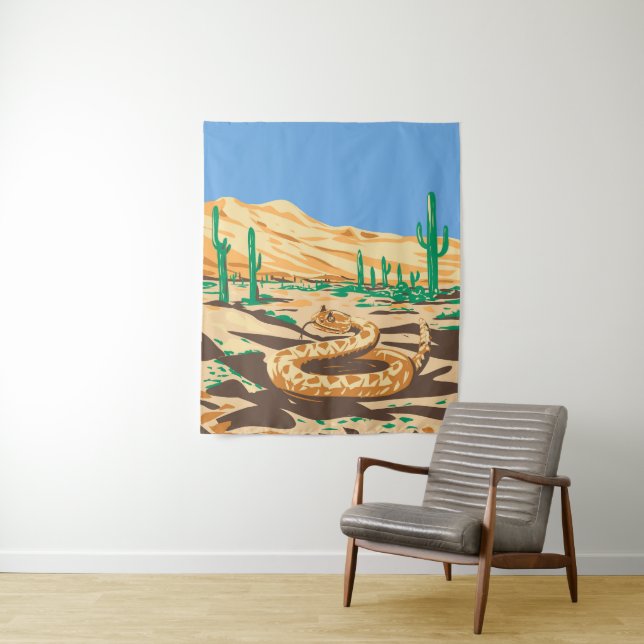 Diamondback Rattlesnake Tapestry (In Situ)