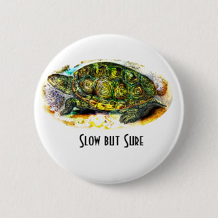 diamondback Terrapin Turtle from JungleWalk.Com 6 Cm Round Badge