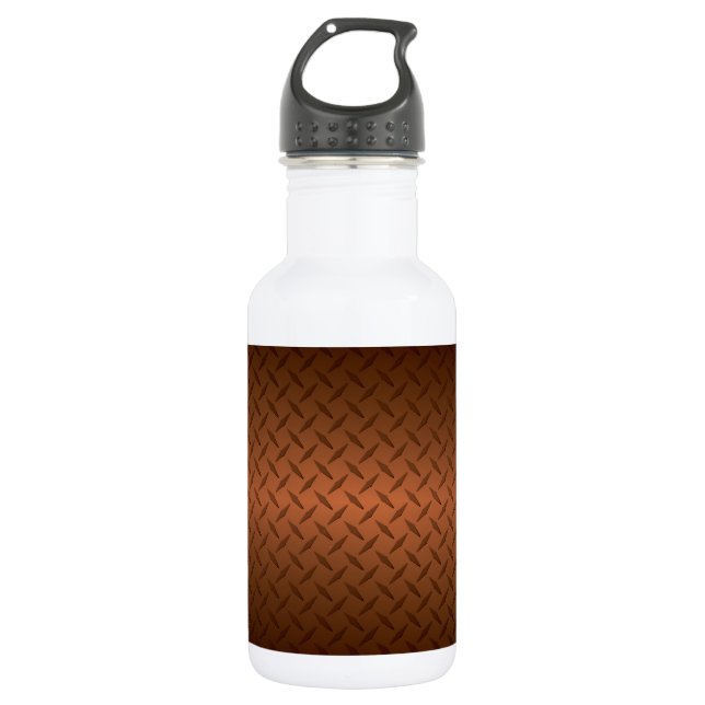 Diamondplate Look Pattern  Black to Copper Fade 532 Ml Water Bottle (Front)
