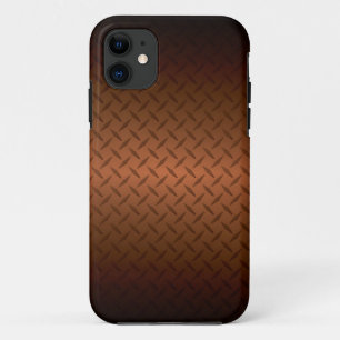 Diamondplate Look Pattern  Black to Copper Fade iPhone 11 Case