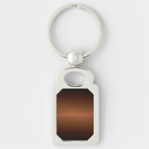 Diamondplate Look Pattern Black to Copper Fade Key Ring
