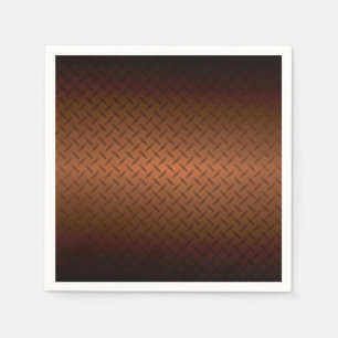 Diamondplate Look Pattern Black to Copper Fade Napkin