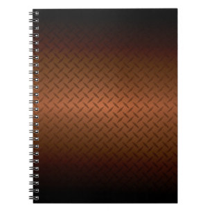 Diamondplate Look Pattern  Black to Copper Fade Notebook