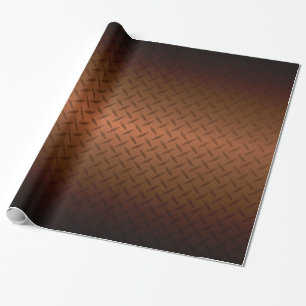 Diamondplate Look Pattern  Black to Copper Fade Wrapping Paper