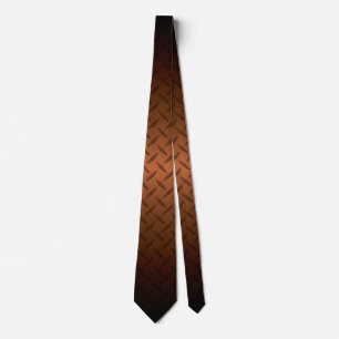 Diamondplate Pattern With Black to Copper Fade Tie