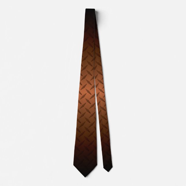 Diamondplate Pattern With Black to Copper Fade Tie (Front)