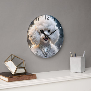 Diamonds And A White Poodle, Large Clock