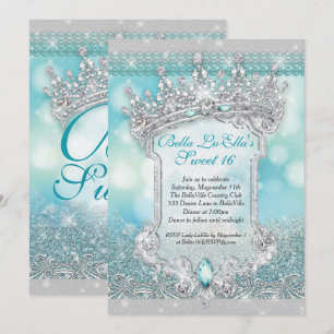 Diamonds and Bling Sweet 16 Quince Invitations