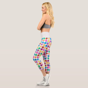 Diamonds and circles capri leggings