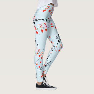 Diamonds And Clubs Poker Cards, Ladies Leggings. Leggings