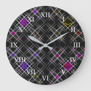 Diamonds and Crosses Wall Clock