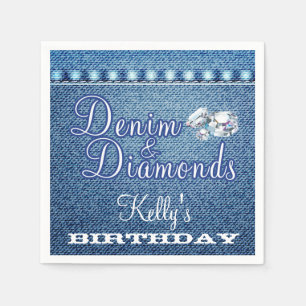 Diamonds and Denim Party, Custom Napkins