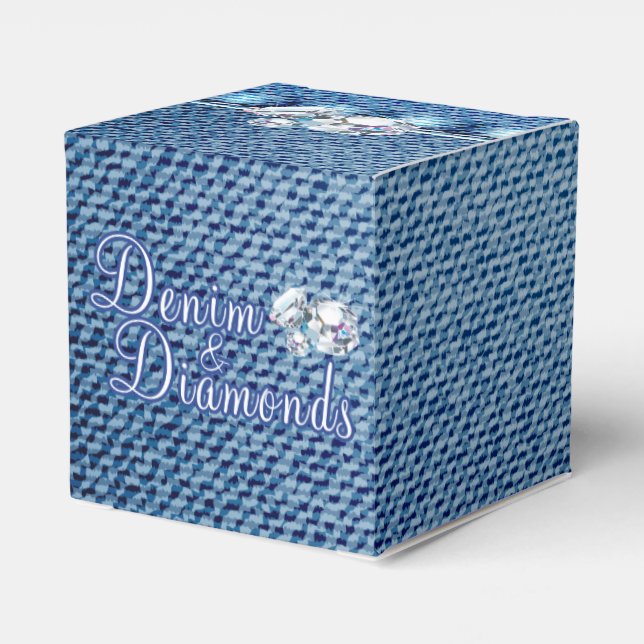 Diamonds and Denim Party Favour Box (Back Side)