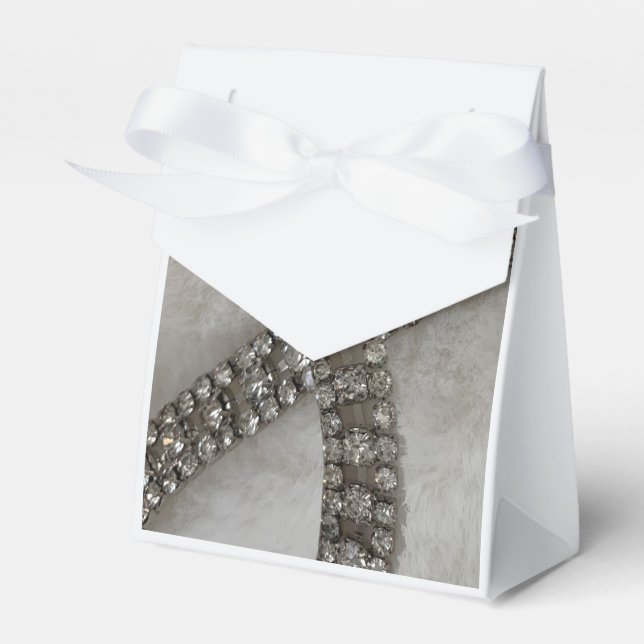 Diamonds and Faux Fur Favour Box (Front Side)