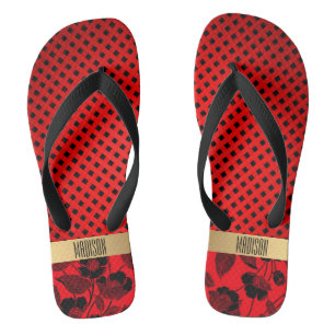 Diamonds and Flowers Flip Flops