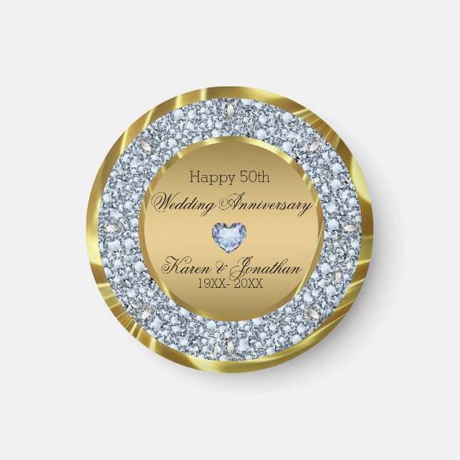 Diamonds And Gold- Anniversary Magnet (Front)