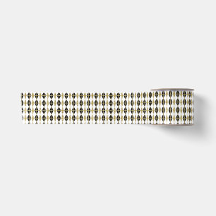 Diamonds and Gold Grid Satin Ribbon