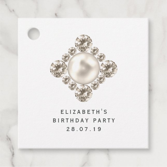 Diamonds and Pearl Favour Tags (Front)